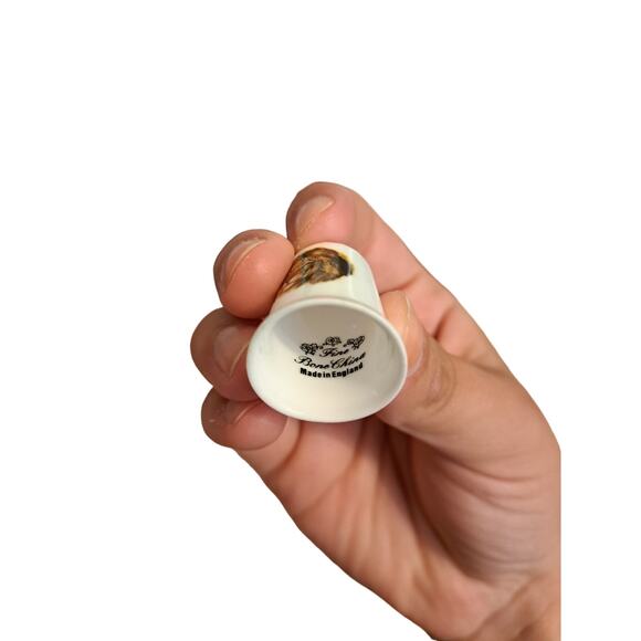 Vintage Porcelain Thimbles Lion & Boy Bone China Sewing Set of 2 - Picture 3 of 4